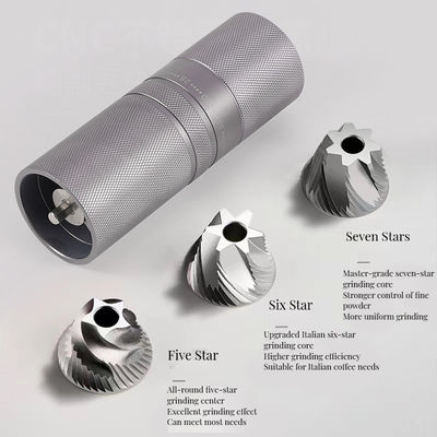 Moulin à expresso en acier inoxydable C2 moderne avec poignée en bois Logo personnalisé accepté