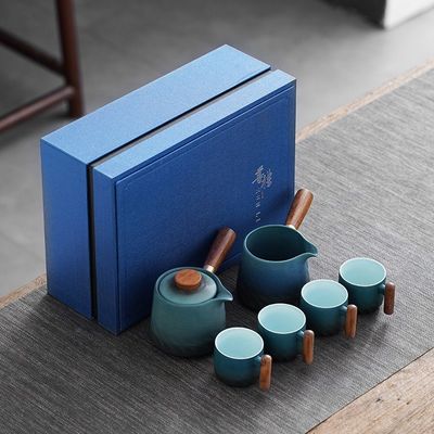 Set de tasse à thé en bois et en verre pour l'expérience de la cérémonie traditionnelle de thé Kung Fu