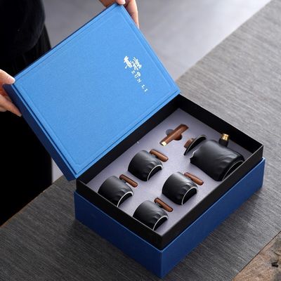 Set de tasse à thé en bois et en verre pour l'expérience de la cérémonie traditionnelle de thé Kung Fu