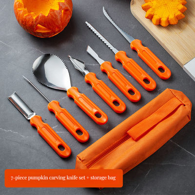 Kit de sculpture de citrouille d'Halloween en 10 pièces Outils à main en métal durables pour la sculpture de légumes