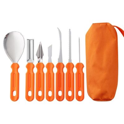 Kit de sculpture de citrouille d'Halloween en 10 pièces Outils à main en métal durables pour la sculpture de légumes