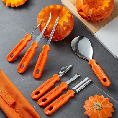 Kit de sculpture de citrouille d'Halloween en 10 pièces Outils à main en métal durables pour la sculpture de légumes