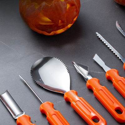Kit de sculpture de citrouille d'Halloween en 10 pièces Outils à main en métal durables pour la sculpture de légumes