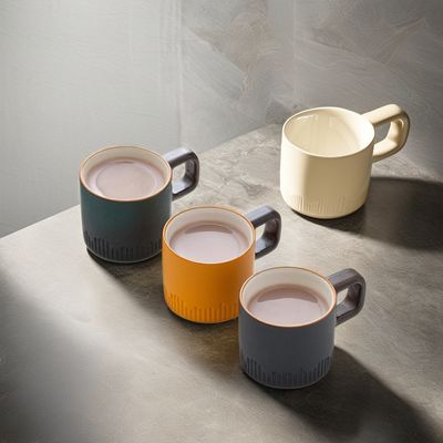 Type de boisson minimaliste MUGS Logo de camping rustique tasse à lait avec poignée et cuillère en bois