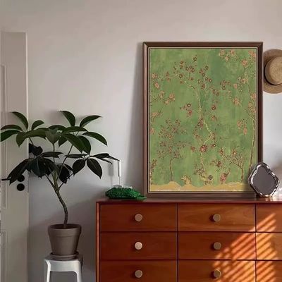 Peinture à l'huile moderne sur toile Impression numérique stylée Décoration murale de fleurs pour hôtel