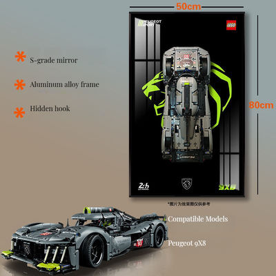 Cadre photo en verre décoratif en polycarbonate moderne Art Déco pour l'affichage de voitures et la vitrine murale / table