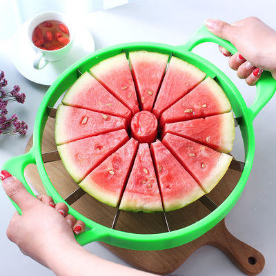 Coupeuse de fruits en acier inoxydable Coupeuse de coupe à mutification pour supermarchés Manche en bambou