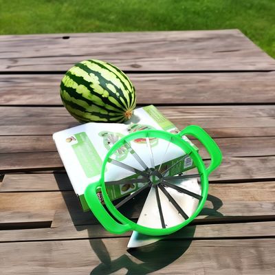 Coupeuse de pastèque en acier inoxydable à poignée de bambou pour cuisine à domicile