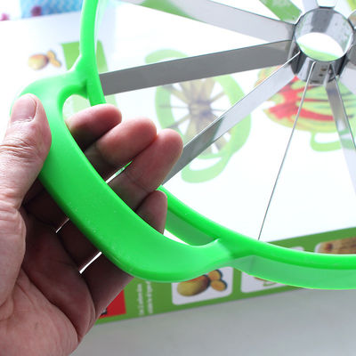 Coupeuse de pastèque en acier inoxydable à poignée de bambou pour cuisine à domicile