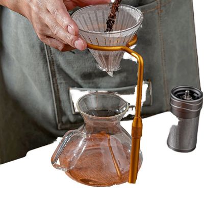 Type d'appareil à boisson Set de thé et de café en bois massif Verser sur le bar à café avec goutte-à-goutte en cuivre