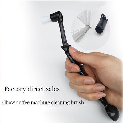 Brosse à moulin en bois moderne Brosse à expresso en nylon Stand en plastique Boîte à frapper en forme de sac pour les amateurs de café et de thé