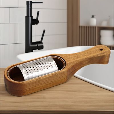 Cuisine rustique rangement Crème à fromage pour légumes Grilleuse à bois d'acacia faite à la main