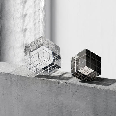 Ornement de cube de Rubik en verre Art déco élégant pour la décoration de table de la maison et du bureau