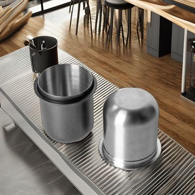 Coupe de dosage de café en acier inoxydable sculpté moderne pour la distribution de poudre sans mains