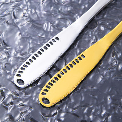 Couteau à beurre en acier inoxydable en argent plaqué en titane à manche longue de beurre de confiture Spatula Crème de décoration de vaisselle de table occidentale
