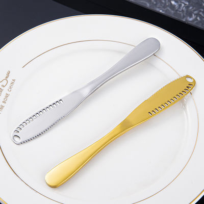 Couteau à beurre en acier inoxydable en argent plaqué en titane à manche longue de beurre de confiture Spatula Crème de décoration de vaisselle de table occidentale