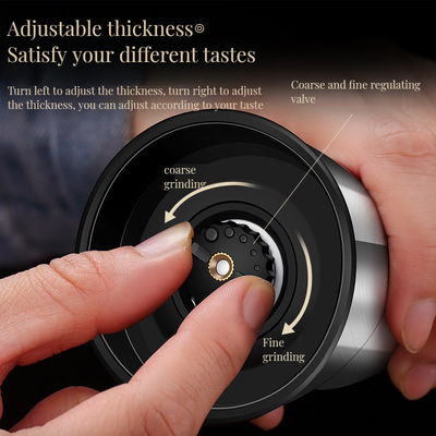 Moulin à sel et poivre en bambou noir avec réglage de grosseur rechargeable en acier inoxydable