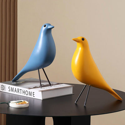 Thème d'art multicolore Résine Ornaments d'oiseaux Vivre mort décorations de table multicolores pour la maison
