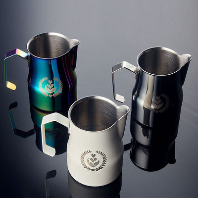 350 ml/500 ml Pot de lait au lait en acier inoxydable Bouteille d'expresso avec fonctionnalité BAMBOO