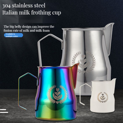 350 ml/500 ml Pot de lait au lait en acier inoxydable Bouteille d'expresso avec fonctionnalité BAMBOO