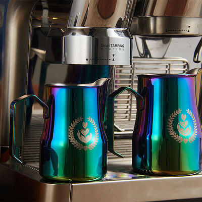 350 ml/500 ml Pot de lait au lait en acier inoxydable Bouteille d'expresso avec fonctionnalité BAMBOO