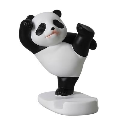 Stand de style art déco à thème panda en résine de bambou réglable pour téléphones et tablettes