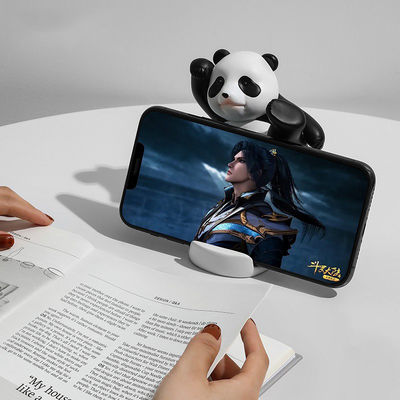 Résine de bambou Panda réglable compatible avec le bureau murale pour smartphones et tablettes