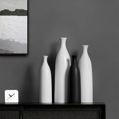 Vase de table pour le salon moderne simple noir et blanc décor en céramique taille moyenne