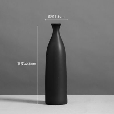 Vase de table pour le salon moderne simple noir et blanc décor en céramique taille moyenne