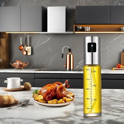 Pulvérisateur d'huile d'olive en acier inoxydable et en verre pour ustensiles de cuisine de camping 17,8*4cm