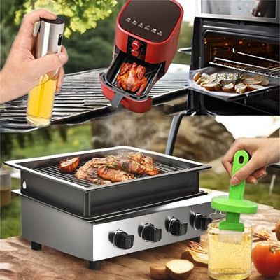 Pulvérisateur d'huile d'olive en acier inoxydable et en verre pour ustensiles de cuisine de camping 17,8*4cm