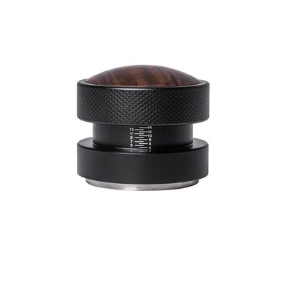 51mm 53mm 58.35mm Espresso Tamper Noix de bois Cap en acier inoxydable Matériau métallique