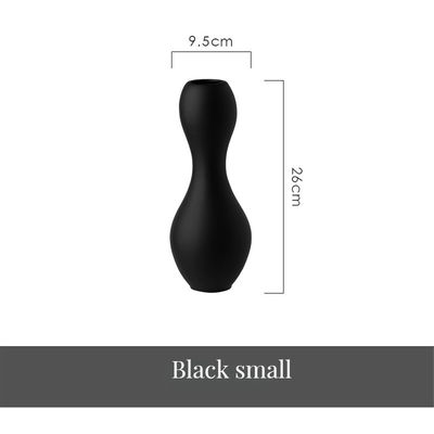 Vase en céramique noir et blanc minimaliste moderne glaçage pigmenté décoratif fleur de table