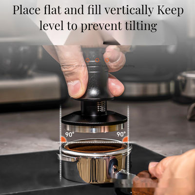 Base ondulée en acier inoxydable à l'échelle du café tamper Manche en bois massif profondeur réglable 51/53/58mm pour les baristas