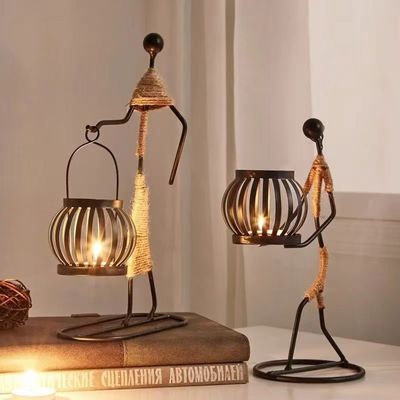 Porte-bougie en fer en argent aromathérapie Idéal pour la décoration de la maison Décoration de mariage