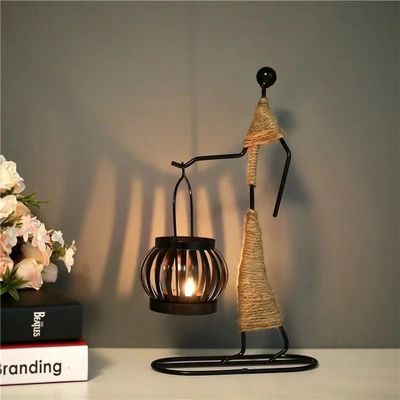 Porte-bougie en fer en argent aromathérapie Idéal pour la décoration de la maison Décoration de mariage