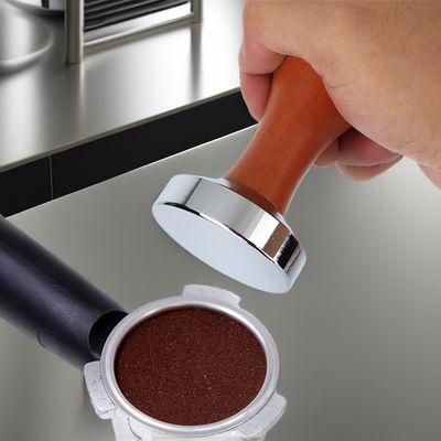 Modificateur d'espresso en acier inoxydable 51 mm 53 mm 58 mm avec poignée en bois portable