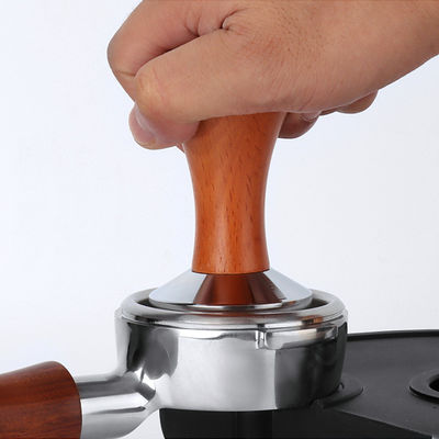 Espresso tamper en acier inoxydable avec poignée en bois 51mm 53mm 58mm Tailles Tissu céramique