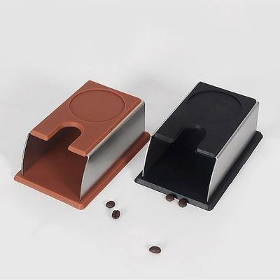 Plateau de café Barista Espresso Porteur de tamper avec base en plastique et en acier inoxydable noir
