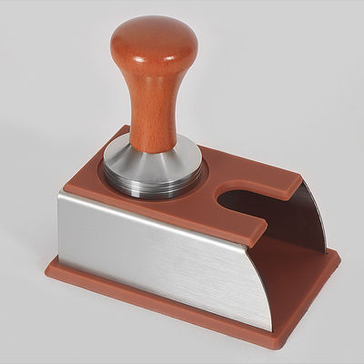 Plateau de café Barista Espresso Porteur de tamper avec base en plastique et en acier inoxydable noir