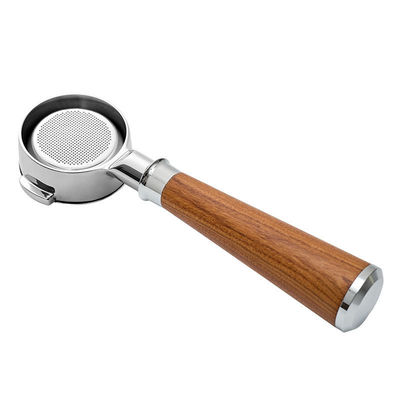 Appareils de brassage de café portables 58 mm entonnoir en acier inoxydable et portafiltre en bois