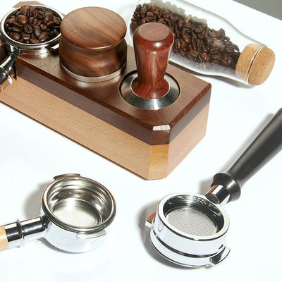 58mm Portable entonnoir en acier inoxydable et portafiltre en bois pour les amateurs de café