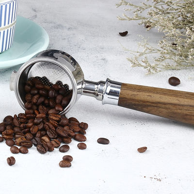 Portfiltre à café en bois en acier inoxydable 51 mm en céramique en bois massif