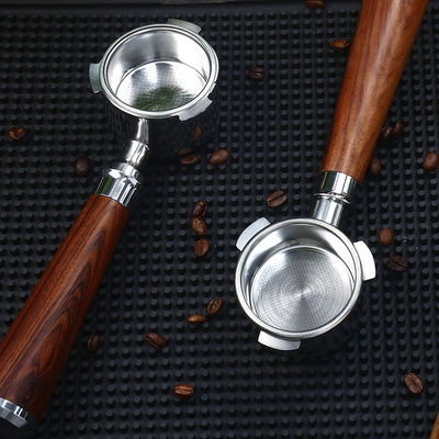 Portfiltre à café en bois en acier inoxydable 51 mm en céramique en bois massif