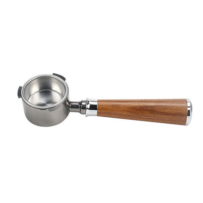 Portfiltre à café en bois en acier inoxydable 51 mm en céramique en bois massif