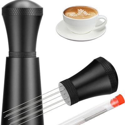 Distributeur d'aiguilles d'espresso en acier inoxydable noir