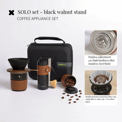 Set de café en acier inoxydable durable Conception compacte Broyeur à main portable en verre