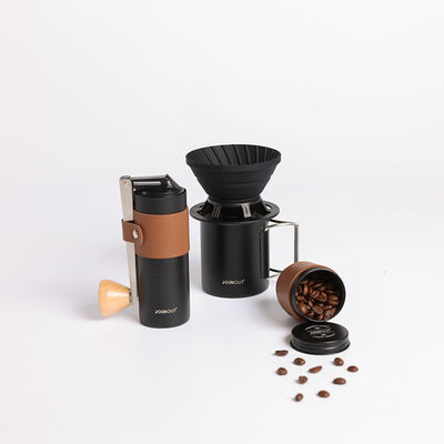 Set de café en acier inoxydable durable Conception compacte Broyeur à main portable en verre