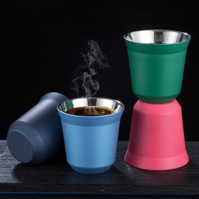 80ML double couche en acier inoxydable 304 Coupe à café Isolation thermique pour les fêtes Style classique