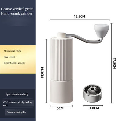 Moulin à café à vitesse réglable 48 mm à broyeur plat sans fil, à secouer à la main, en acier inoxydable réutilisable